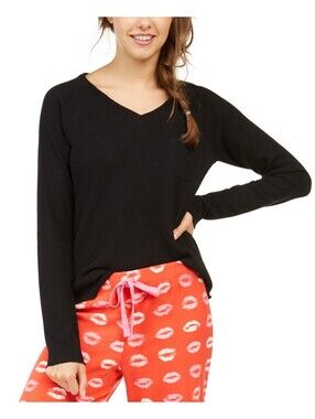 Jenni Womens Ribbed Knit Pajama Top Size S